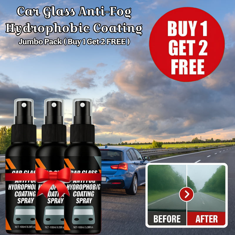 Car Glass Anti-Fog Hydrophobic Coating Jumbo Pack (Buy 1 Get 2 FREE)